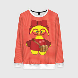 Свитшот женский Лалафанфан в красных очках, цвет: 3D-белый