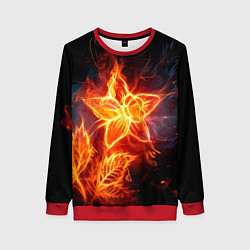 Свитшот женский Flower Neon Fashion 2035 Flame, цвет: 3D-красный