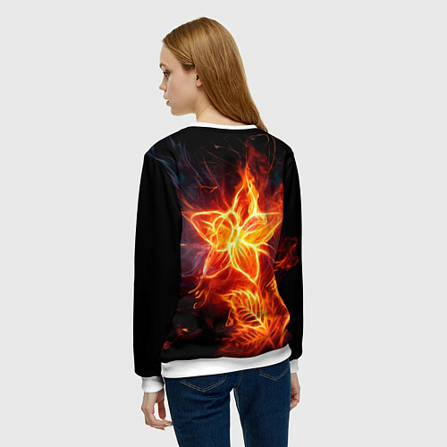 Женский свитшот Flower Neon Fashion 2035 Flame / 3D-Белый – фото 4