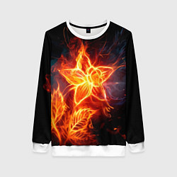 Свитшот женский Flower Neon Fashion 2035 Flame, цвет: 3D-белый