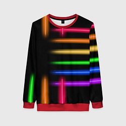 Свитшот женский Неоновое свечение Minimalism Neon, цвет: 3D-красный