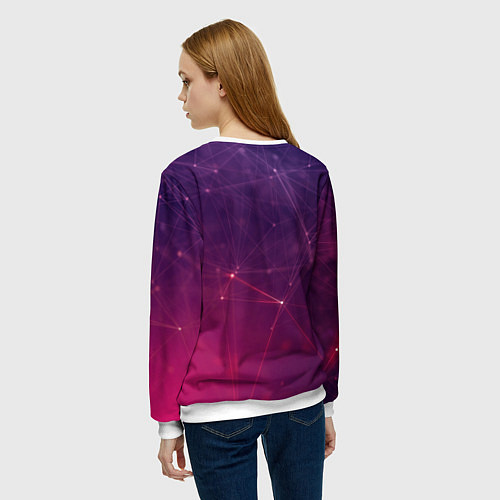 Женский свитшот Абстрактные взаимосвязанные линии / 3D-Белый – фото 4
