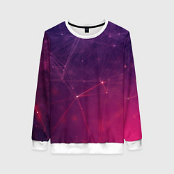 Свитшот женский Абстрактные взаимосвязанные линии, цвет: 3D-белый