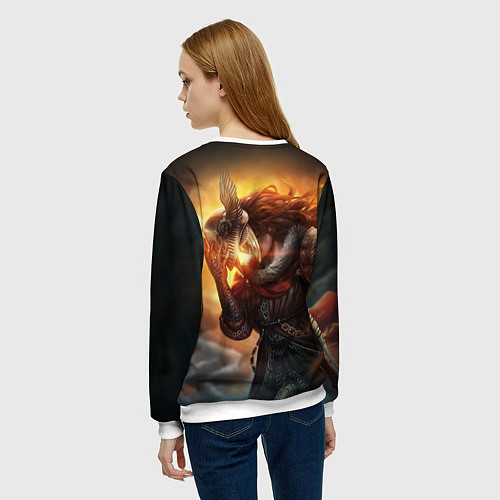 Женский свитшот MALENIA - МАЛЕНИЯ ELDEN RING ЕЛДЕН РИНГ / 3D-Белый – фото 4