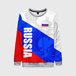 Свитшот женский RUSSIA - SPORTWEAR - ТРИКОЛОР, цвет: 3D-меланж