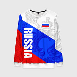 Свитшот женский RUSSIA - SPORTWEAR - ТРИКОЛОР, цвет: 3D-белый