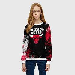 Свитшот женский Чикаго Буллз Chicago Bulls Огонь, цвет: 3D-белый — фото 2