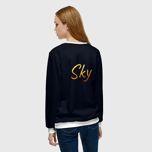 Женский свитшот Sky Кошачья Маска / 3D-Белый – фото 4