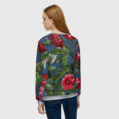 Женский свитшот Цветы Розы В Саду / 3D-Меланж – фото 4