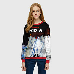 Свитшот женский Kid A - Radiohead, цвет: 3D-красный — фото 2