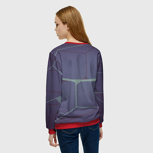 Женский свитшот Серый оборотень / 3D-Красный – фото 4