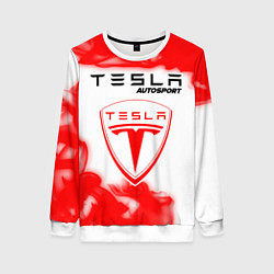 Свитшот женский ТЕСЛА Autosport Огонь, цвет: 3D-белый