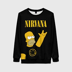 Свитшот женский NIRVANA ГОМЕР СИМПСОН, SIMPSONS, цвет: 3D-черный