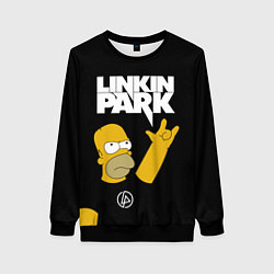 Свитшот женский LINKIN PARK ГОМЕР СИМПСОН, SIMPSONS, цвет: 3D-черный