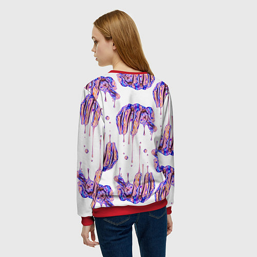Женский свитшот Liquid hands / 3D-Красный – фото 4