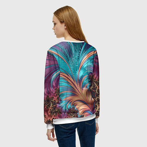 Женский свитшот Floral composition Цветочная композиция / 3D-Белый – фото 4