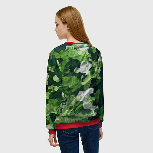 Женский свитшот Camouflage Pattern Камуфляж Паттерн / 3D-Красный – фото 4