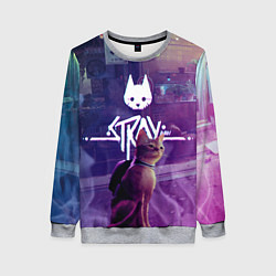 Свитшот женский Stray: Viloet Logo, цвет: 3D-меланж