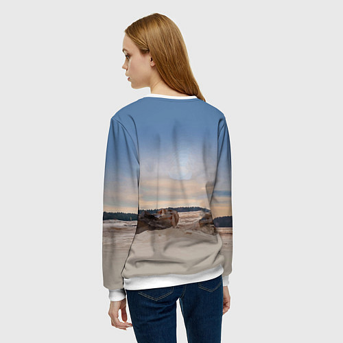 Женский свитшот Toyota Hilux Rogue Off-road vehicle Тойота - прохо / 3D-Белый – фото 4