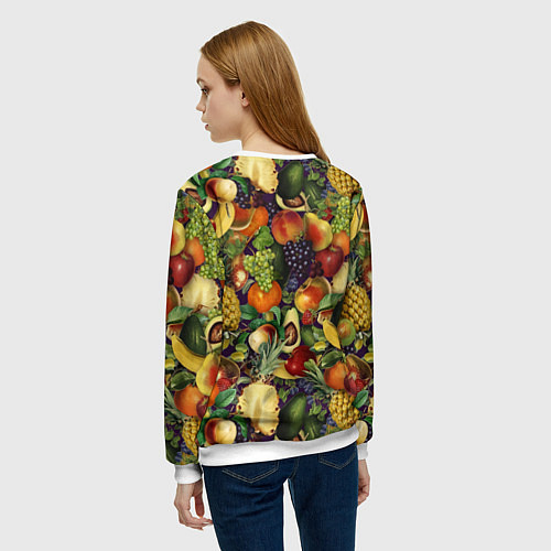 Женский свитшот Вкусные Летние Фрукты / 3D-Белый – фото 4