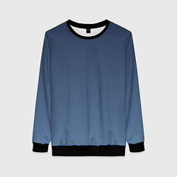 Свитшот женский Gradient Dark Blue, цвет: 3D-черный