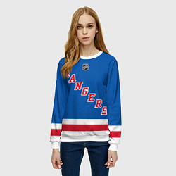 Свитшот женский Артемий Панарин Rangers, цвет: 3D-белый — фото 2