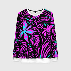 Свитшот женский Цветочная композиция Fashion trend, цвет: 3D-белый