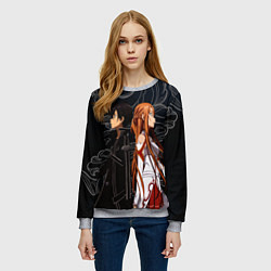 Свитшот женский Кирито и Асуна - Sword Art Online, цвет: 3D-меланж — фото 2