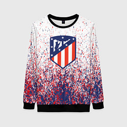 Свитшот женский Atletico madrid logo брызги красок, цвет: 3D-черный