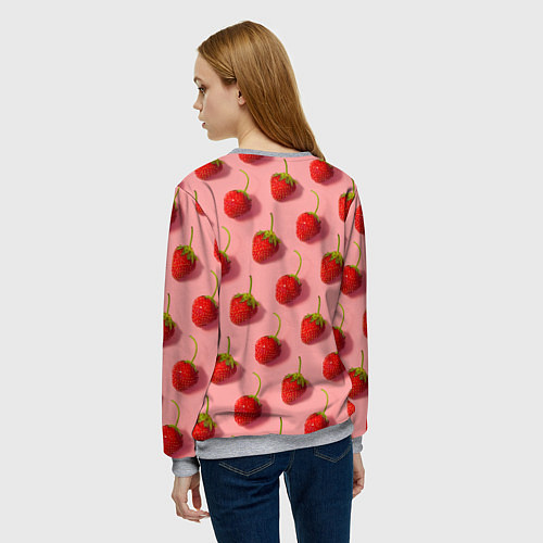 Женский свитшот Strawberry Pattern / 3D-Меланж – фото 4