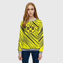 Свитшот женский Borussia боруссия абстрактный фон желтый, цвет: 3D-меланж — фото 2