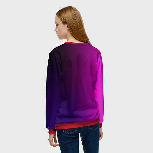 Женский свитшот VIOLET gradient / 3D-Красный – фото 4