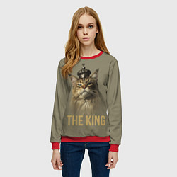 Свитшот женский Король котов Мейн-кун, цвет: 3D-красный — фото 2