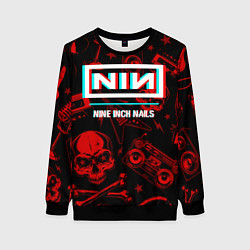 Свитшот женский Nine Inch Nails Rock Glitch, цвет: 3D-черный