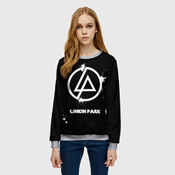 Свитшот женский Linkin Park логотип краской, цвет: 3D-меланж — фото 2