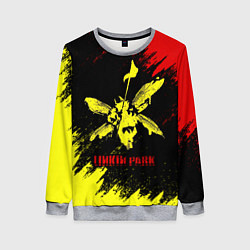 Свитшот женский Linkin Park желто-красный, цвет: 3D-меланж