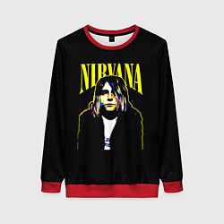 Свитшот женский Рок - группа Nirvana, цвет: 3D-красный