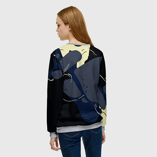 Женский свитшот Токийский Гуль- манга темное фэнтези / 3D-Меланж – фото 4