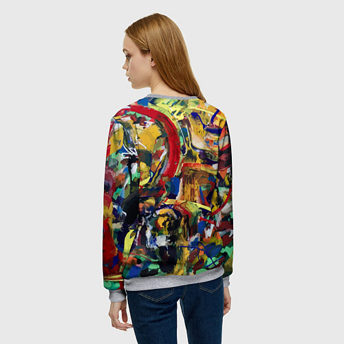Женский свитшот Смелые экспрессивные мазки краски / 3D-Меланж – фото 4