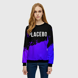 Свитшот женский Placebo Purple Grunge, цвет: 3D-черный — фото 2
