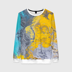 Свитшот женский Извержение Красок, цвет: 3D-белый