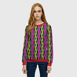 Свитшот женский Striped multicolored pattern Сердце, цвет: 3D-красный — фото 2