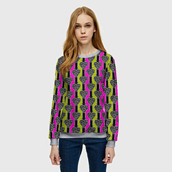 Свитшот женский Striped multicolored pattern Сердце, цвет: 3D-меланж — фото 2