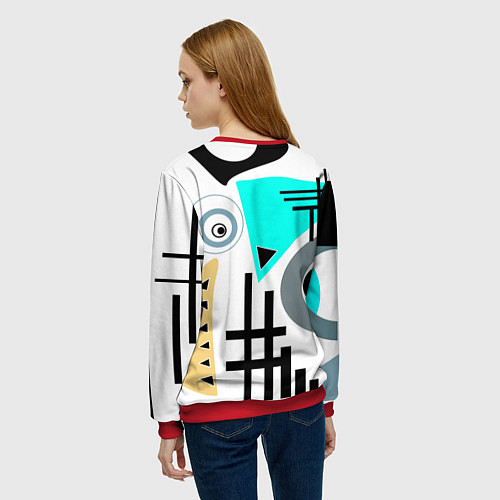 Женский свитшот Абстрактный современный дизайн / 3D-Красный – фото 4