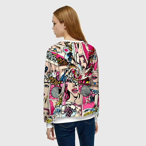 Женский свитшот Twisted pop atr pattern / 3D-Белый – фото 4