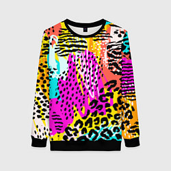 Свитшот женский LEOPARD TEXTURE, цвет: 3D-черный