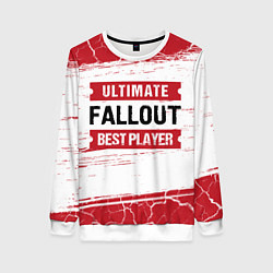 Свитшот женский Fallout: красные таблички Best Player и Ultimate, цвет: 3D-белый