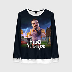 Свитшот женский Hello Neighbor игра Привет сосед, цвет: 3D-белый