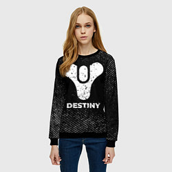 Свитшот женский Destiny с потертостями на темном фоне, цвет: 3D-черный — фото 2