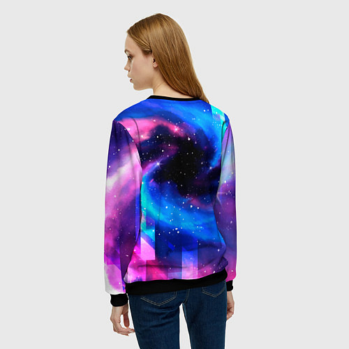 Женский свитшот God of War Неоновый Космос / 3D-Черный – фото 4